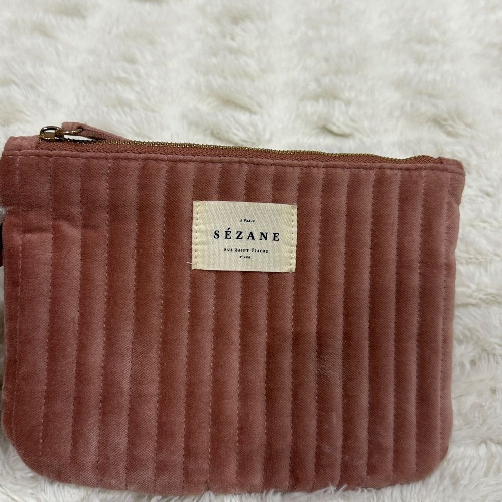 Sezane Corduroy Pink Velvet Women's Toiletry Bag